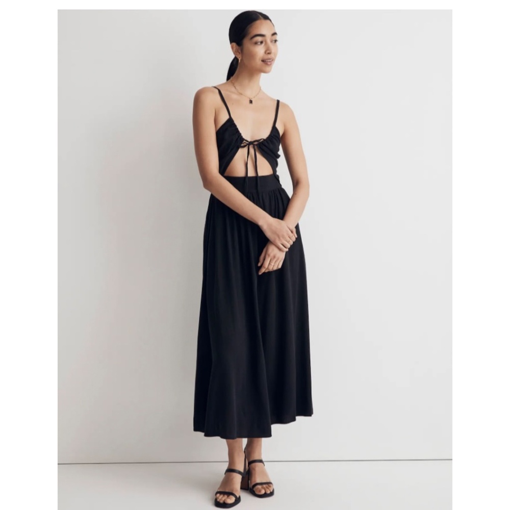Madewell Tie-front Cut-out Cami Midi Dress NWT
